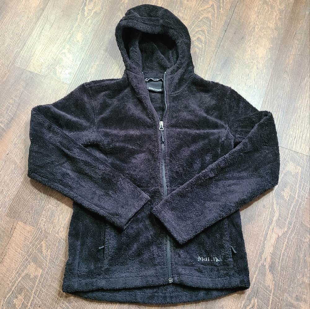 Marmot black plush fleece full zip jacket Women's Size S